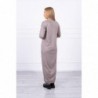 Cardigan lung subtire capuccino cu cordon