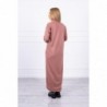 Cardigan lung subtire dark pink cu cordon