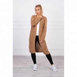 Cardigan camel lung tricotat