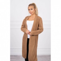 Cardigan camel lung tricotat