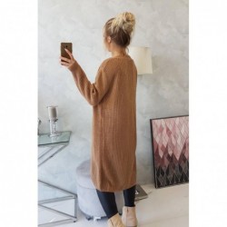 Cardigan camel lung tricotat
