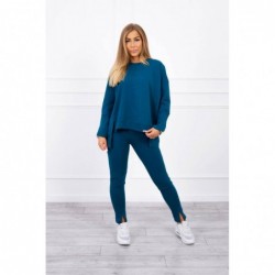 Compleul casual sport cu bluza oversize bleu