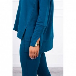 Compleul casual sport cu bluza oversize bleu