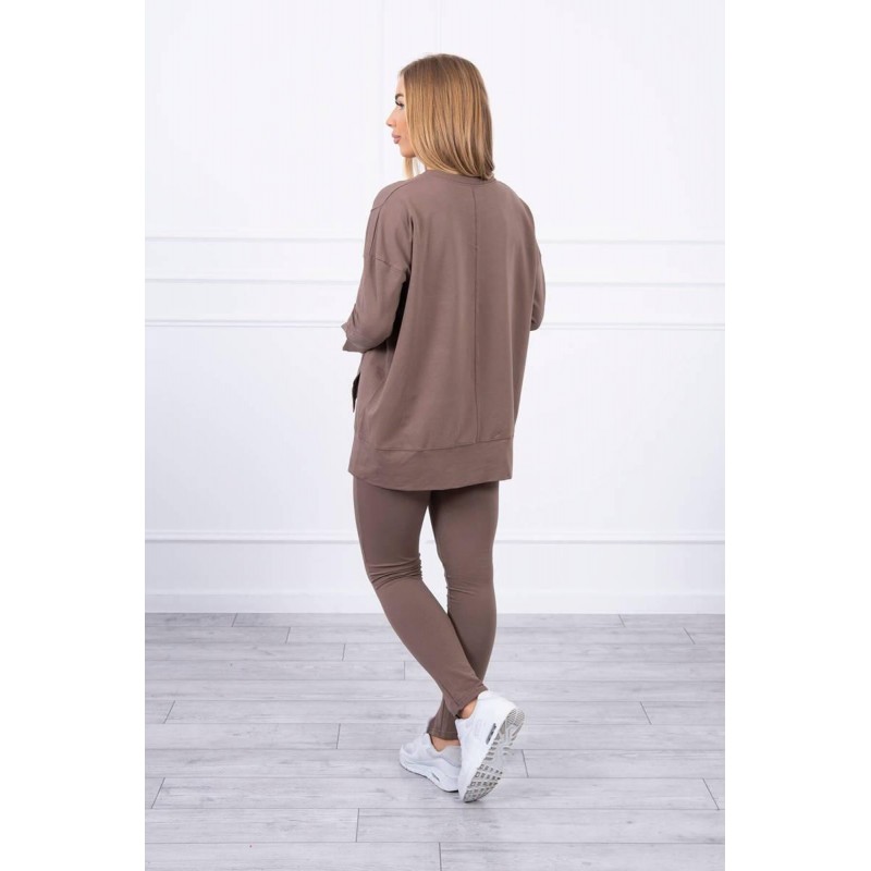 Compleul EVA Casual cu bluza oversize mocca