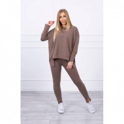 Compleul EVA Casual cu bluza oversize mocca