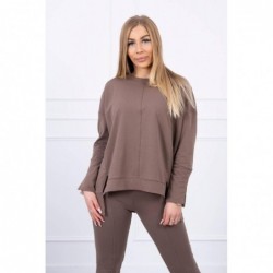 Compleul EVA Casual cu bluza oversize mocca