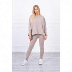 Compleul EVA Casual cu bluza oversize bej
