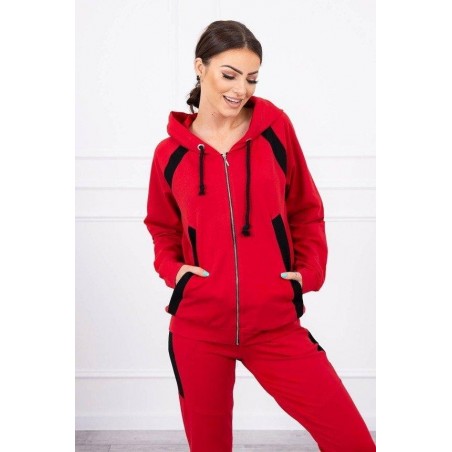 Trening 90% bumbac rosu Cotton Stripe cu fermoar Trening 90% bumbac rosu Cotton Stripe cu fermoar