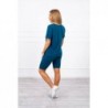 Compleu bleu 90%bumbac pantaloni 3/4 si tricou