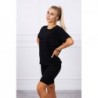 Compleu negru bumbac pantaloni 3/4 si tricou