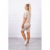 Compleu bej bumbac pantaloni 3/4 si tricou