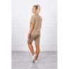 Compleu capuccino bumbac pantaloni 3/4 si tricou