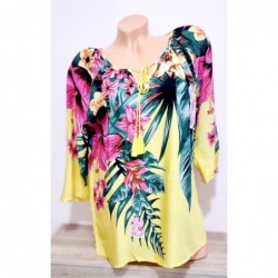 Bluza tip ie cu imprimeu floral exotic